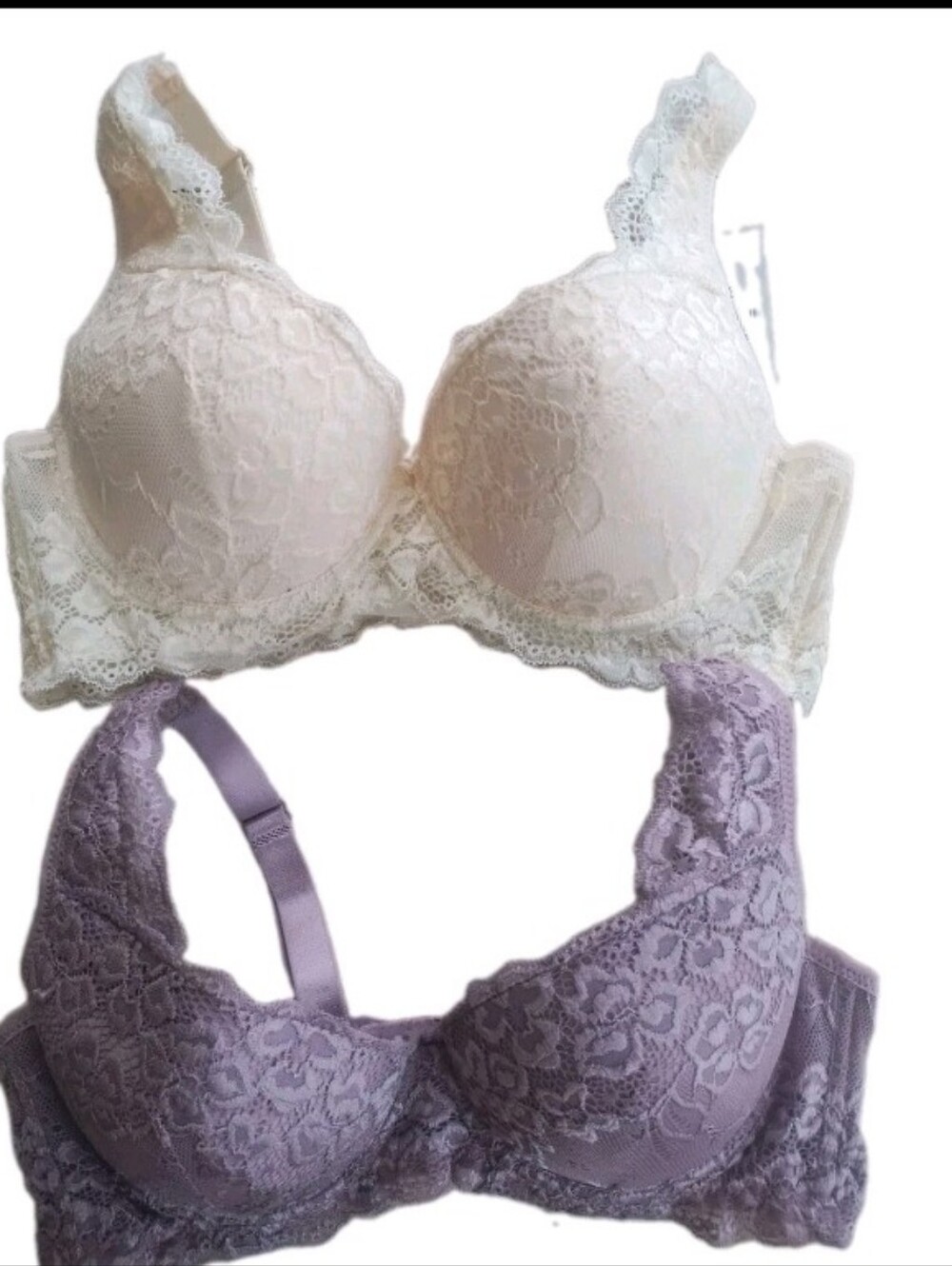 NWT Tracy Lace Lavender & Cream 2 Pack Bras Size 38C